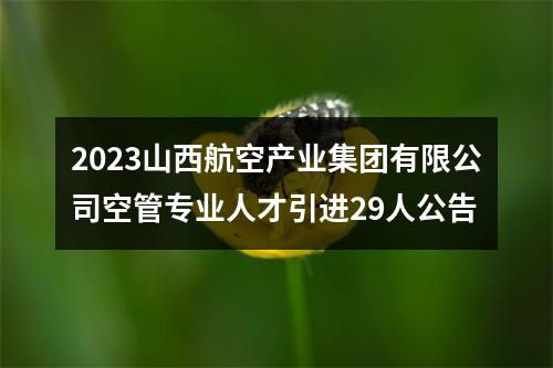2023山西航空产业集团有限公司空管专业人才引进29人公告 图片