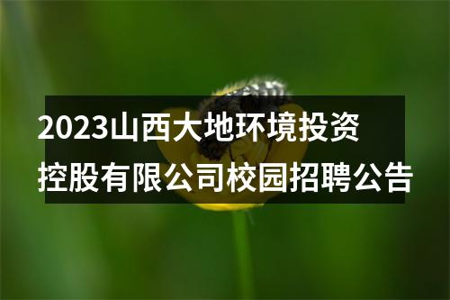 2023山西大地环境投资控股有限公司校园招聘公告 图片